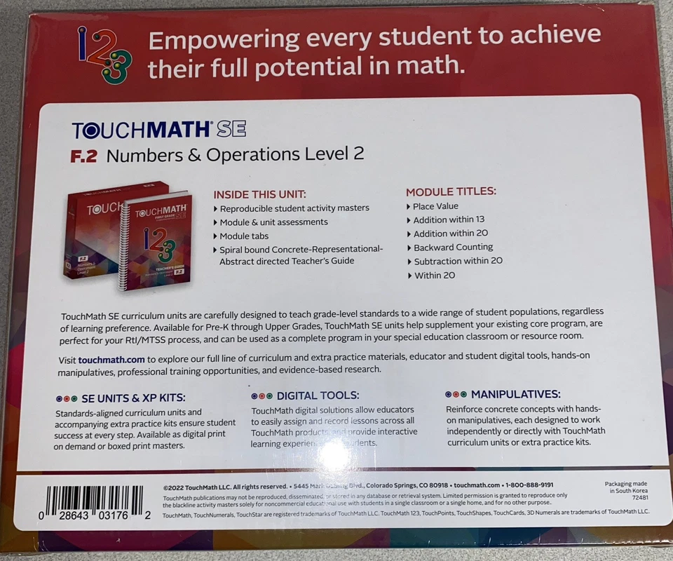 Números y operaciones de primer grado TouchMath Foto 2 de 2