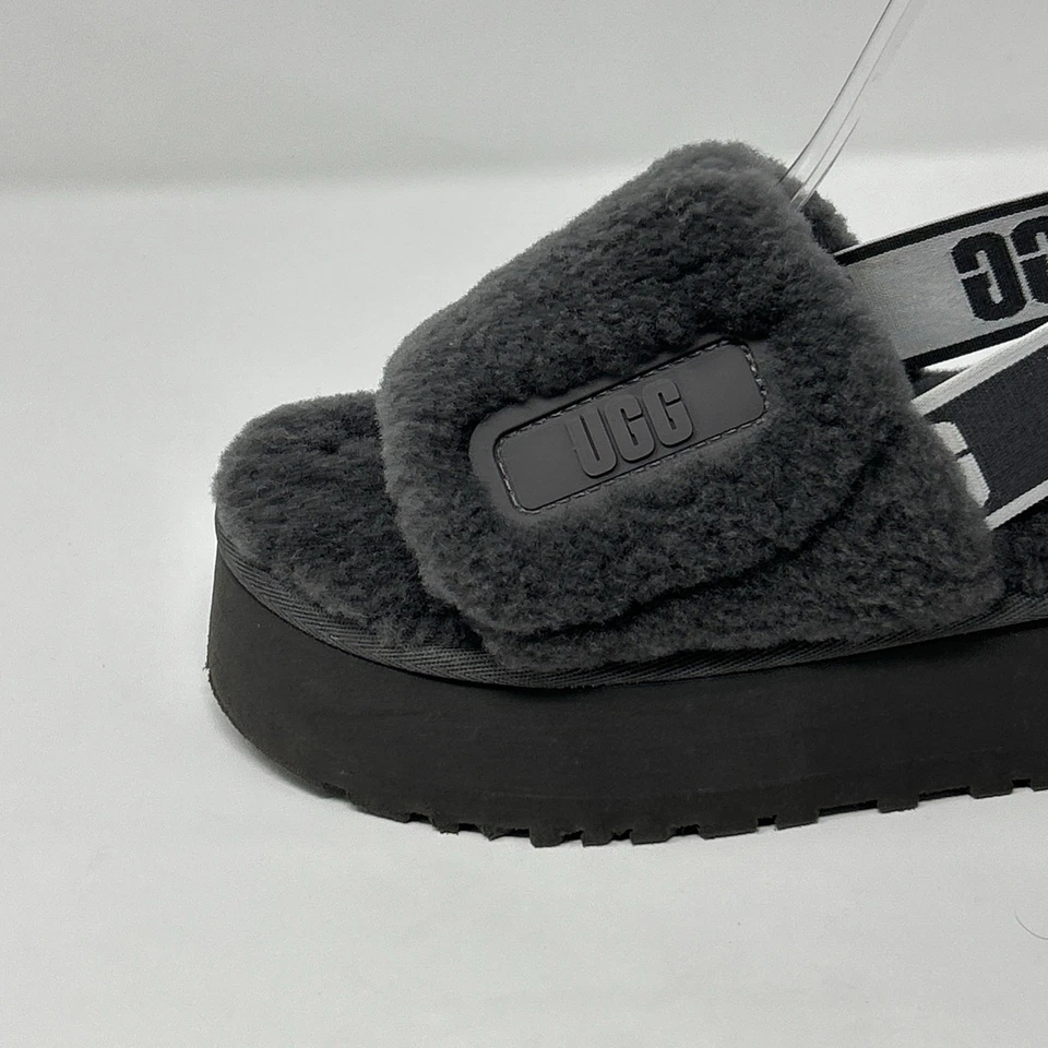 Sandalias UGG Oh Fluffita Plataforma Eslinga Deslizables Gris Piel de Oveja para Mujer’s 7 Foto 4 de 4