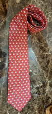 Vineyard Vines Holiday Christmas Whale Santa Red Tie Shep  Ian 100 Silk