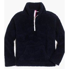 J. Crew Factory Navy Sherpa popover 1/4 Zip Jacket Size S