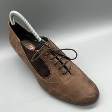 Van Dal TLC Reno Ankle Heel Shoes Brown Nubuck Academia Lace Up Womens Uk 7 D