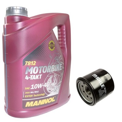 Motoröl Ölfilter OC575 Set 10W40 4 Liter für Honda Kawasaki Suzuki Triumph Yamah