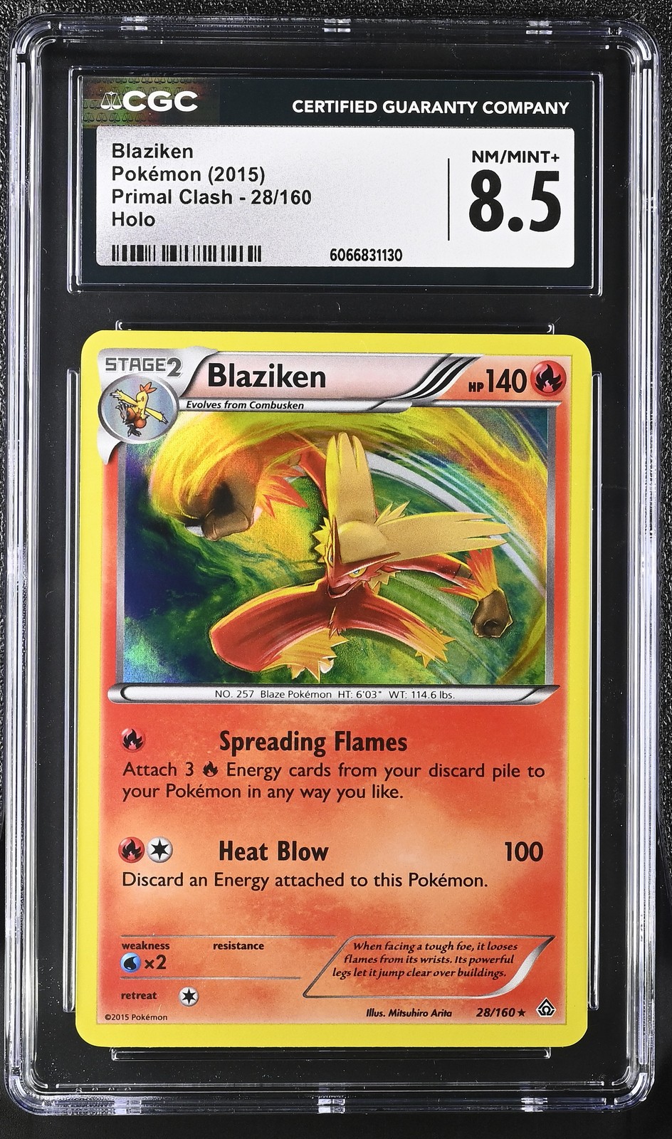 CGC 8.5 Blaziken 2015 Primal Clash 28/160 Holo Pokemon Card