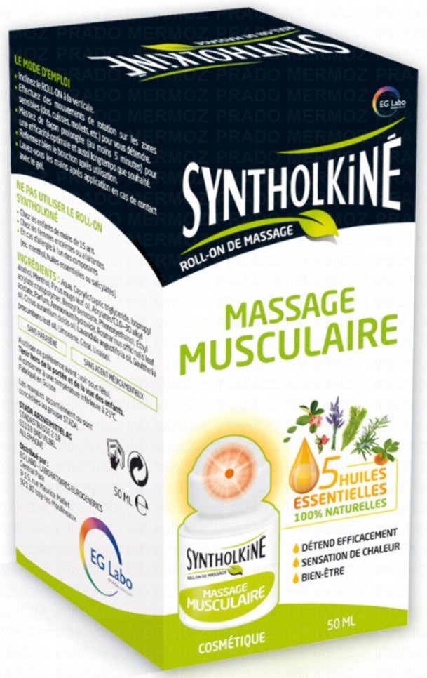 Massage musculaire après le sport avec le gel Syntholkiné roll on 50ml