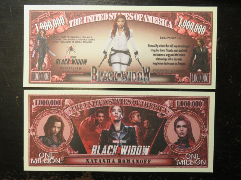 BLACK WIDOW: Marvel Movie, Comic Strip, Cartoon ~ $1,000,000 One Million Dollars