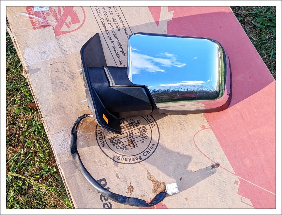 ✅ Espejo retrovisor lateral del conductor Nissan Armada 2009-2015 cromado térmico original de fábrica OEM Foto 3 de 4