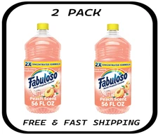 (2 PACK) Fabuloso All Purpose Floor Surface Cleaner, Peach Scent, 56 fl oz