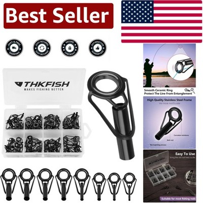 80-Piece Fishing Rod Tip Repair Kit -  Stainless & Ceramic Guides