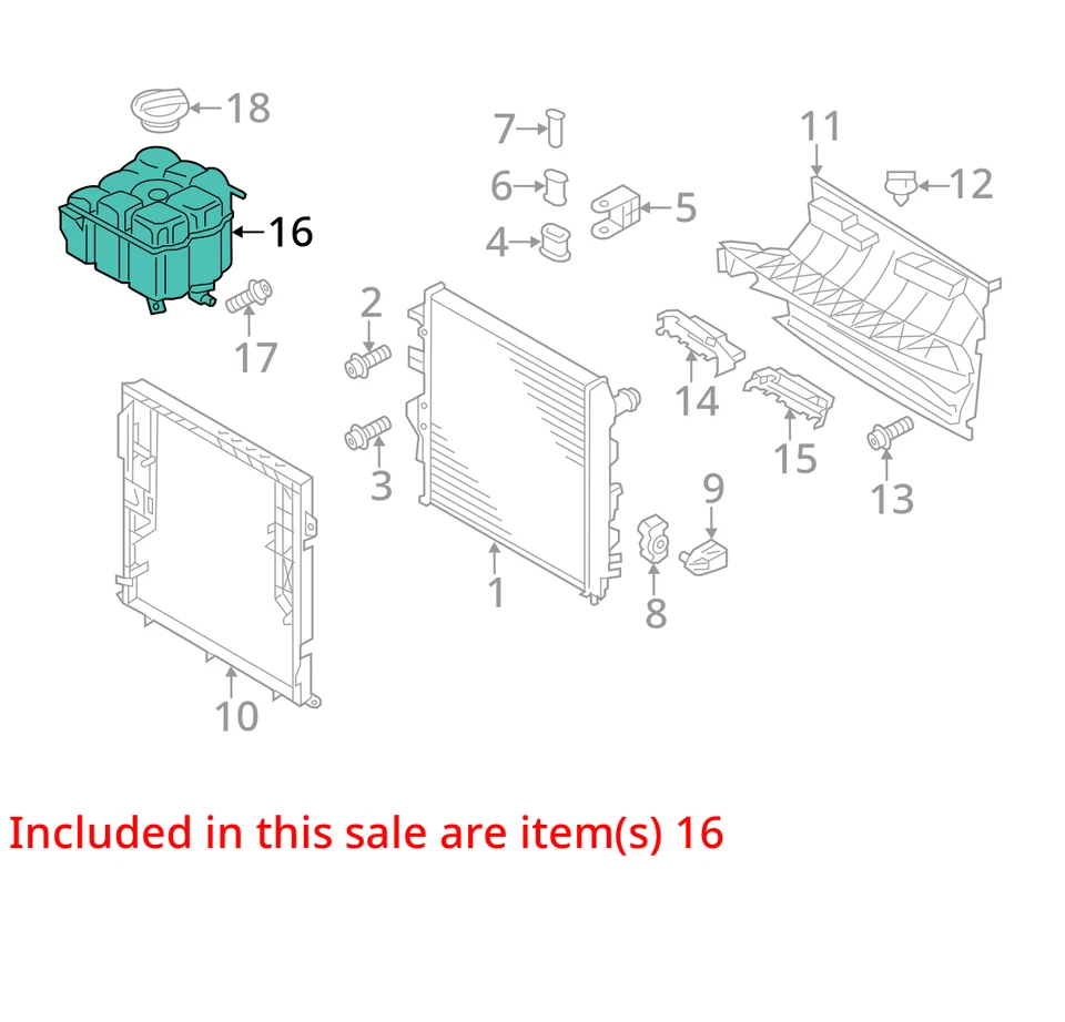 Volkswagen Touareg 2011 botella de desbordamiento de refrigerante OEM 131 k millas - LKQ412204174 Foto 4 de 4