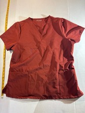 Mandala Men's V-Neck 2-Pocket Scrub Top - Rosewood Large
