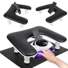 Reposabrazos para tecnología de uñas con alfombrilla de mesa para uñas y soporte para teléfono, base ajustable...