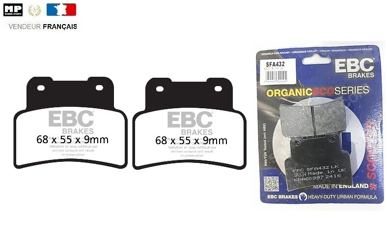 Plaquettes de frein avant EBC pour Kymco Xciting 400 I ABS 2013-2016