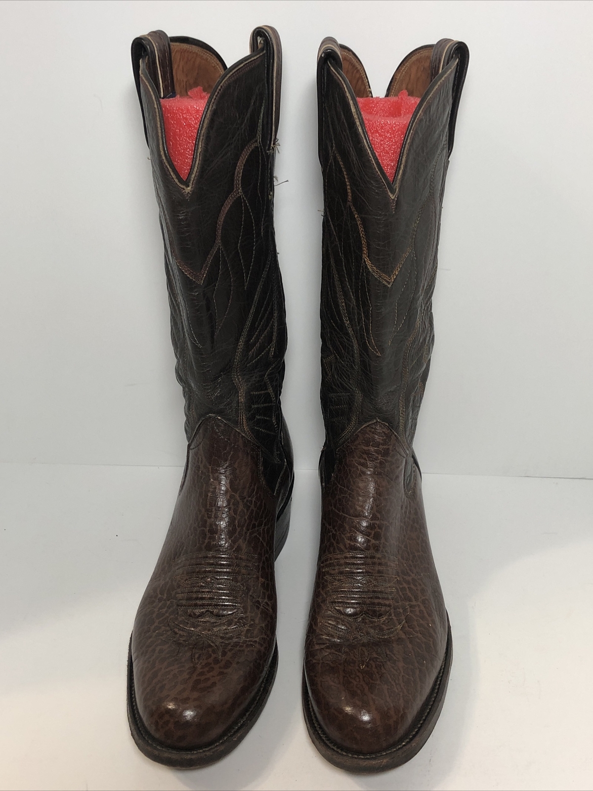 The Sanders Mens Vintage Brown Leather Cowboy Boots, … Gem