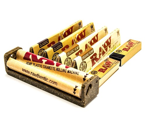 Raw King Size Cigarette Rolling Machine with 4 Papers and 2 Booklets of Tips  - Picture 1 of 6