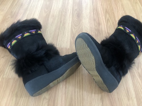 Tecnica EU 31 Black Fur Colorful Ski Winter Sherpa Lined Boots US 5-5.5 - Picture 11 of 12