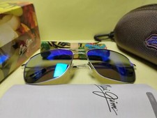 Maui Jim B246-17 WIKI WIKI Polarized Silver Frame Blue Hawaii Lens Sunglasses