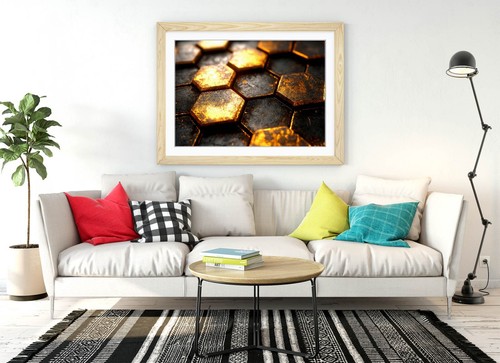 BASALT STONE COLUMN TEXTURE -FRAMED WALL ART POSTER PAPER PRINT - Picture 6 of 10