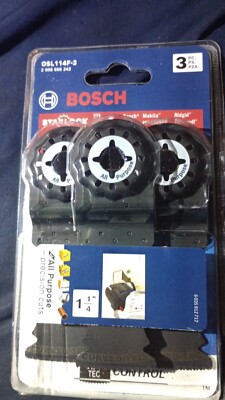 Bosch Starlock 1-1/4 in. X 4 in. L Metal Plunge Blade 3 pk OSL114F-3