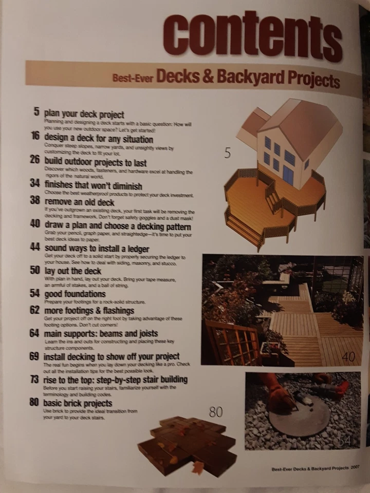Decks & Backyard Projects 2007 FREE SHIPPING Better Homes and Gardens Wood NEW - Image 2 of 4