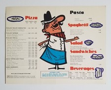 Original 1973 Pizza Hut Menu, Unused, New Old Stock