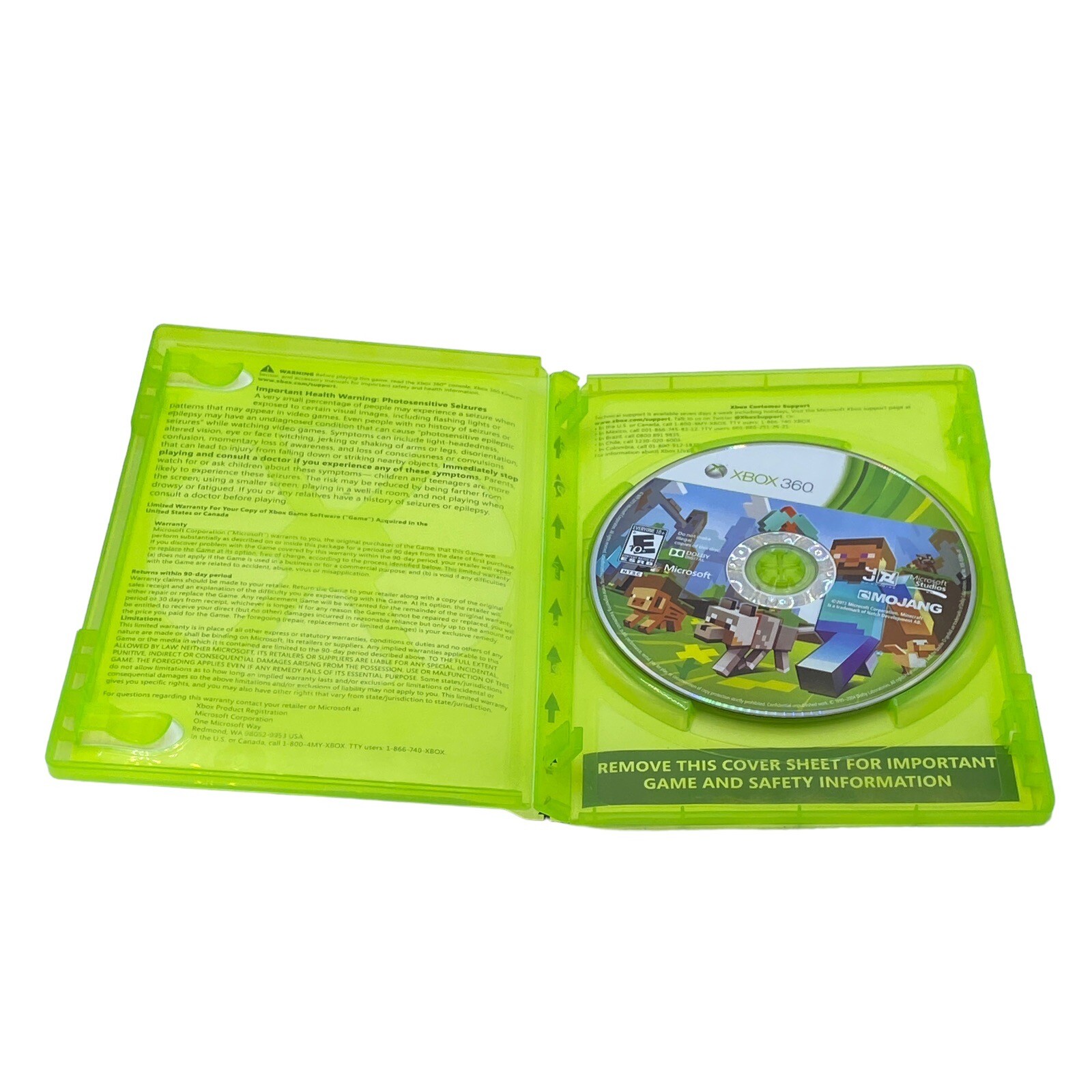 Minecraft Xbox 360 Edition (Microsoft Xbox 360, 2013 Game) No Manual