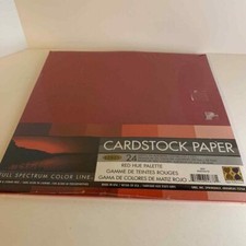 Cardstock Paper Full Spectrum Color Line Red Hue Palette 24 sheets Scrapbook