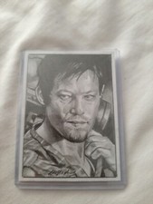 WALKING DEAD DARYL (NORMAN REEDUS) SKETCH CARD  PSC 