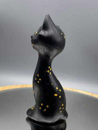 Vintage Black Cat Porcelain Ceramic Figurines Signed Mark - Picture 3 of 9