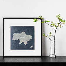 Dipinto ad olio originale Ucraina mappa strutturata arte murale minimalista p...