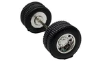 1/64 DCP PARTS CHROME 10 HOLE WHEEL & TIRE PAIR W/ AXLE