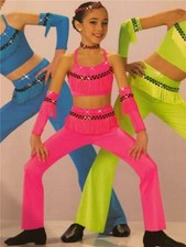 Dance Costume Jazz Tap Skate Pageant Pant Set Art Stone Ready for Action