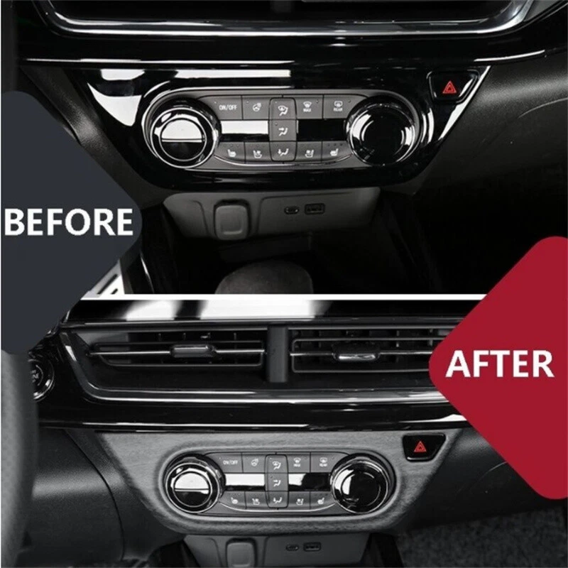 Cubierta de interruptor de aire acondicionado de grano de madera para Chevrolet Trax 2023 2024 2025 Foto 2 de 4