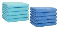 Betz 10 StüCk GäStehandtüCher Premium Baumwolle 30X50 Cm TüRkis / Hellblau