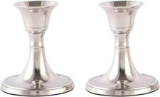 Silver Candle Holder Set of 2 - Decorative Taper Stick