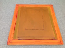 Vintage Silk Screen Printing "Moon Lady" Wood Frame