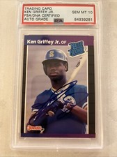 Donruss 1988 Ken Griffey JR Rookie Authentic Auto Psa 10