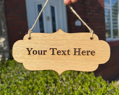 Individuelle Holz Hängetafel graviert Hausnummer / Garten Hof Schild