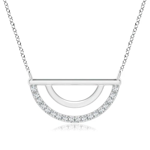 ANGARA 0.2 Ct Lab Grown Semi-Circle Diamond Pendant Necklace in 14K Solid Gold