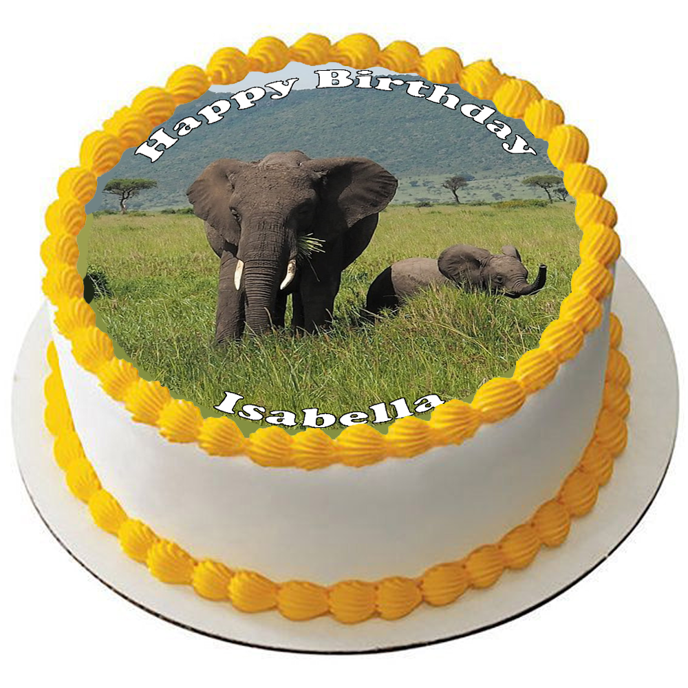 ELEPHANT 7.5"" PREMIUM Edible ICING Cake Topper DECORATION D1