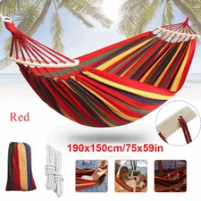 Hammock Double Camping Hammock Cotton Rope Hanging Swing Outdoor Heavy Duty 
