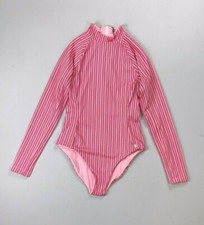 Women's Hurley Moderate Coverage Radial Long Sleeve Surf Stripe Swimsuit Size M