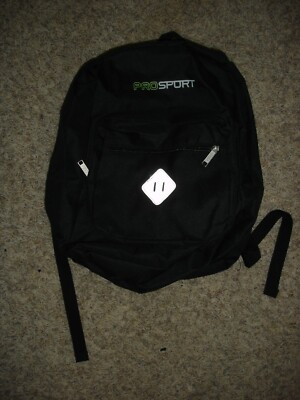 NEW ProSport school bag backpack black with green 16'' x 12'' x 6'' no tags
