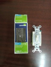 Leviton Toggle Framed 4-Way AC Switch Light Almond 1-Pole 15A 54504. New