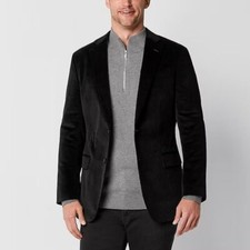 Men's Stafford Corduroy Classic Fit Sport Coat - Black - 46 Reg -NWT - FREE SHIP