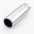 2 1/2 inch Inlet 3 Out 9 Long Polished 304 Stainless Steel Exhaust Tip Tailpipe