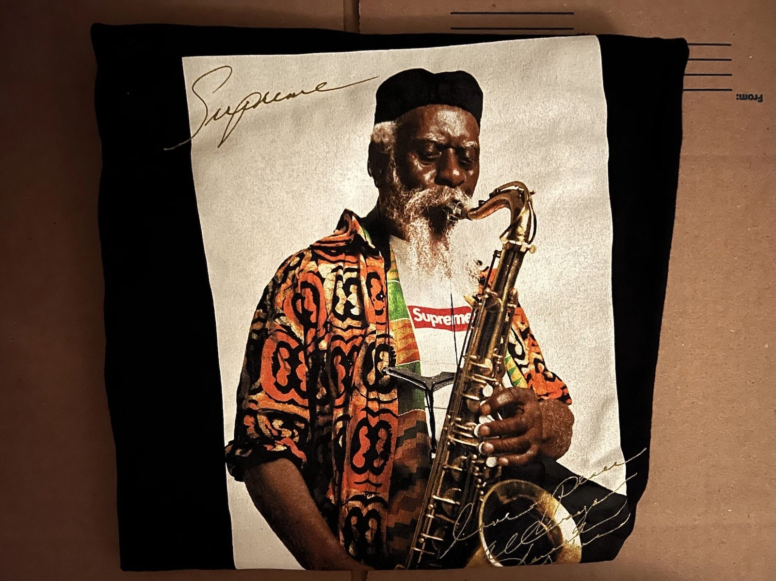 T shirt noir Supreme Pharoah Sanders FW20 taille moyenne