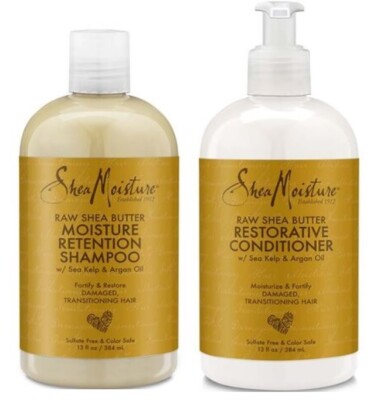 Shea Moisture Raw Shea Butter Feuchtigkeitsretention Shampoo & Conditioner je 13oz
