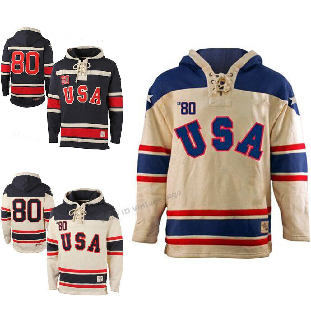 Rertro 1980 Miracle On Ice USA Hockey Sweater Custom Any Names S