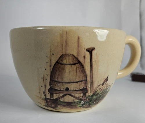Hand Turned Heavy Pottery Soup Bowl Mug YESTERYEARS MARSHALL TEXAS USA