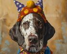 8x10 Matte Print_ German Shorthaired Pointer with Clown Mask
